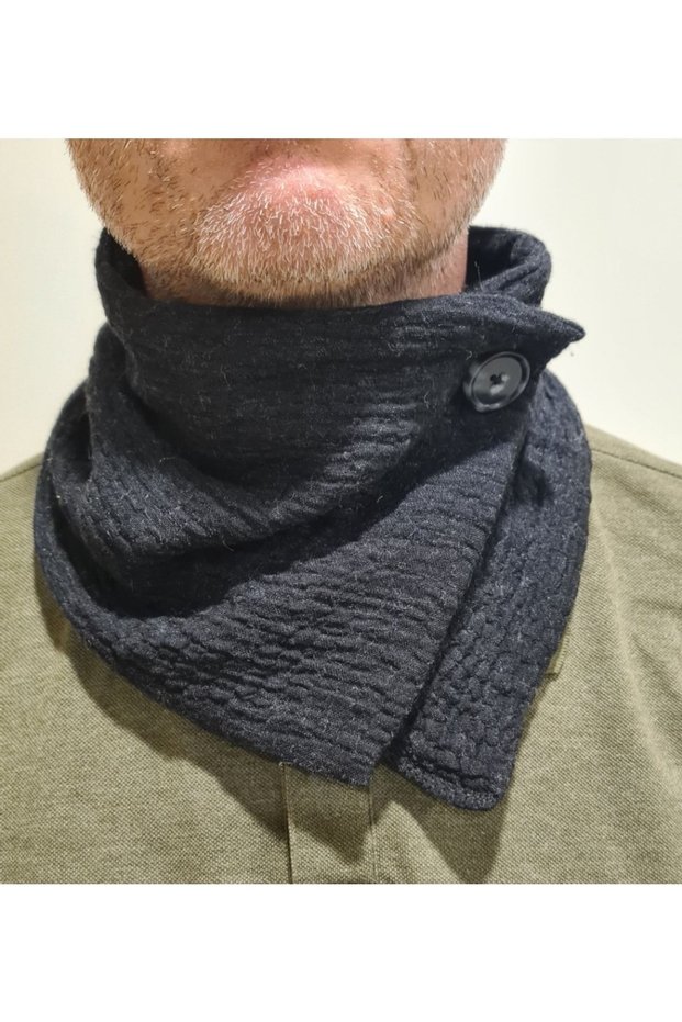 Spring Men's Black Muslin Cotton Fabric Neck Collar-5, Father's Day Gift