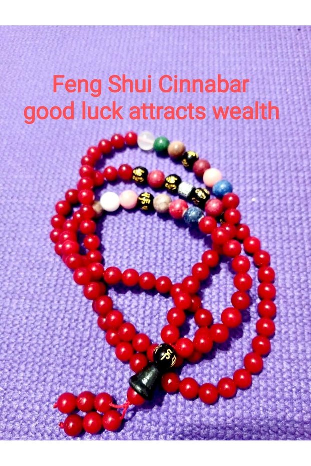 Bohemian 108-Piece Feng Shui Red Coral Mala for Attracting Good Luck and Wealth