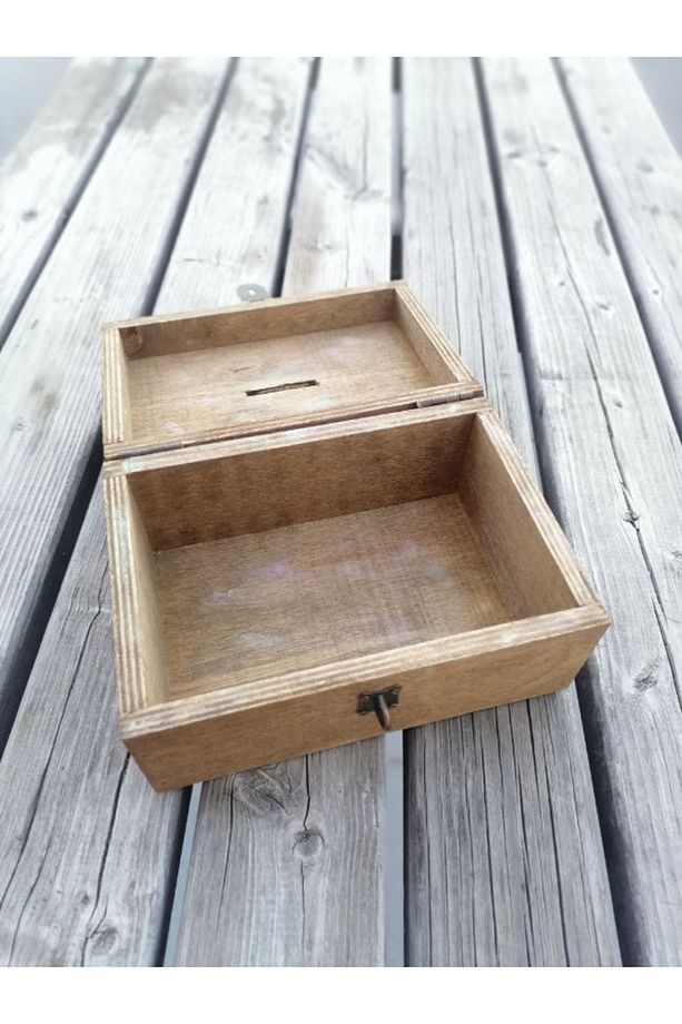 Tipbox Ahşap Bahşiş Kutusu Oyma Yazılı Kilitli 24x16x10 Cm - 3