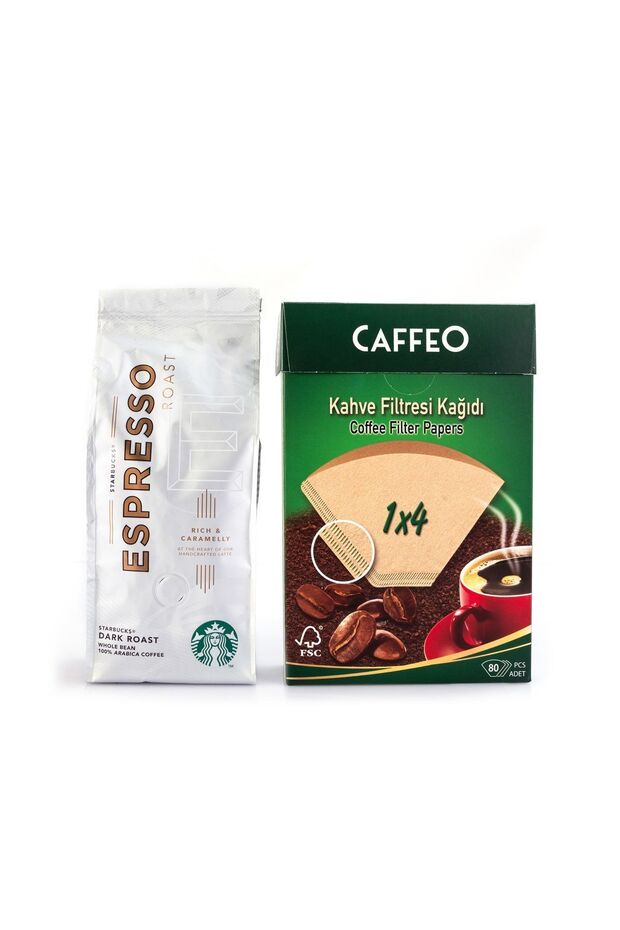 Starbucks Espresso Dark Roast Filter 250 gr French Press Caffeo Filter Paper 1x4 80pcs