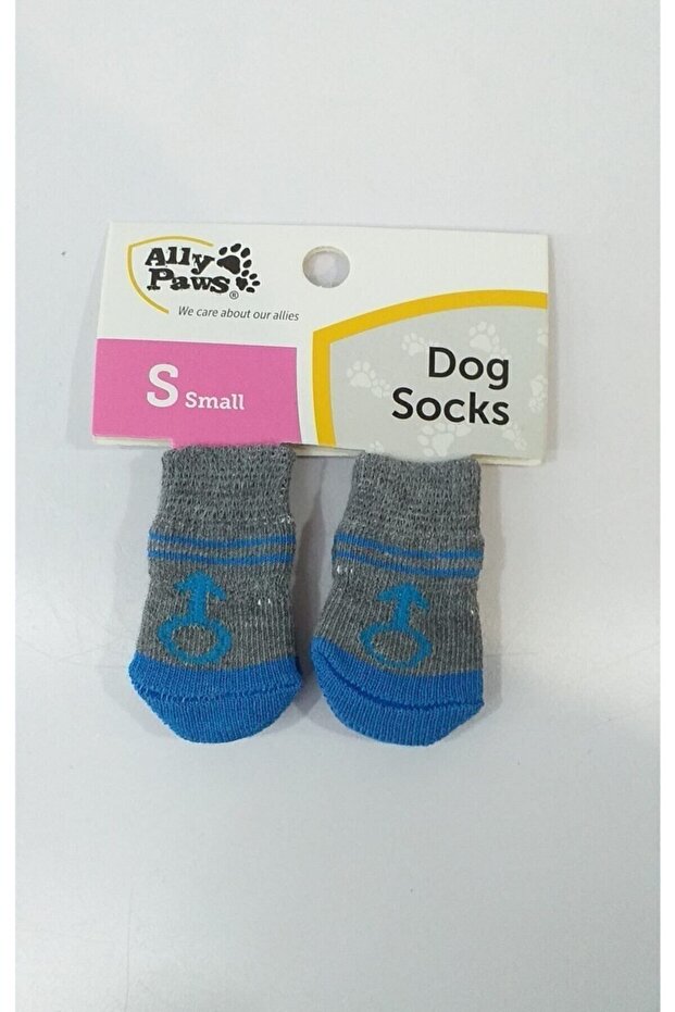 Dog Socks Non-Slip Sole 4-Piece Small S-xs-cat-blue