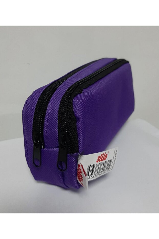 حقيبة أقلام بقسمين باللون الأحمر - 4