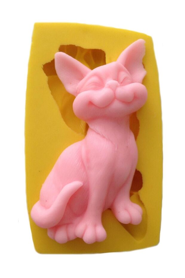 Cat Shaped Silicone Pastry and Candy Dough Pattern 7.5x4x2 cm