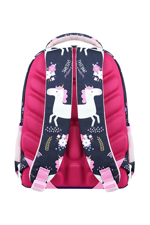 Lisanslı Unicorn Desenli İlkokul Çantası,Beslenme Çantası ve Kalem Kutusu Seti - 6