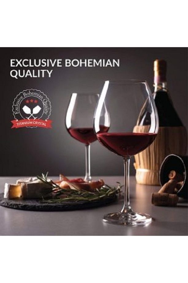 Banquet Burgundy 650 Ml.2 Adet Ayaklı Kırmızı Şarap Kadehi. - 1