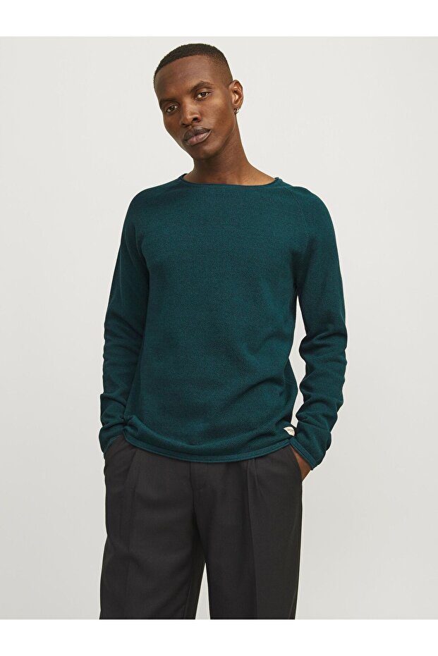 Strickpullover Mit Rundhals Einfarbig Strickpullover Mit Rundhals - 1