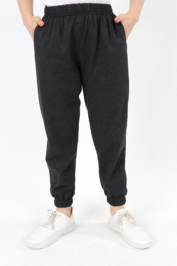 بنطال رياضي أنثراسايت أساسي للأطفال مزود بجيوب وأرجل مطاطية - 4