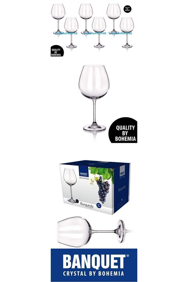 Banquet Burgundy 650 Ml.2 Adet Ayaklı Kırmızı Şarap Kadehi. - 7
