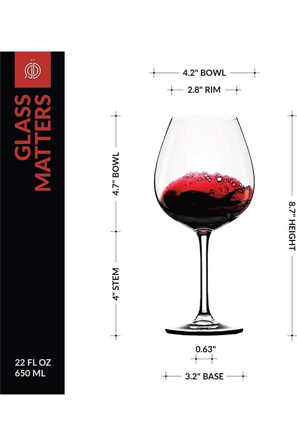 Banquet Burgundy 650 Ml.2 Adet Ayaklı Kırmızı Şarap Kadehi. - 6