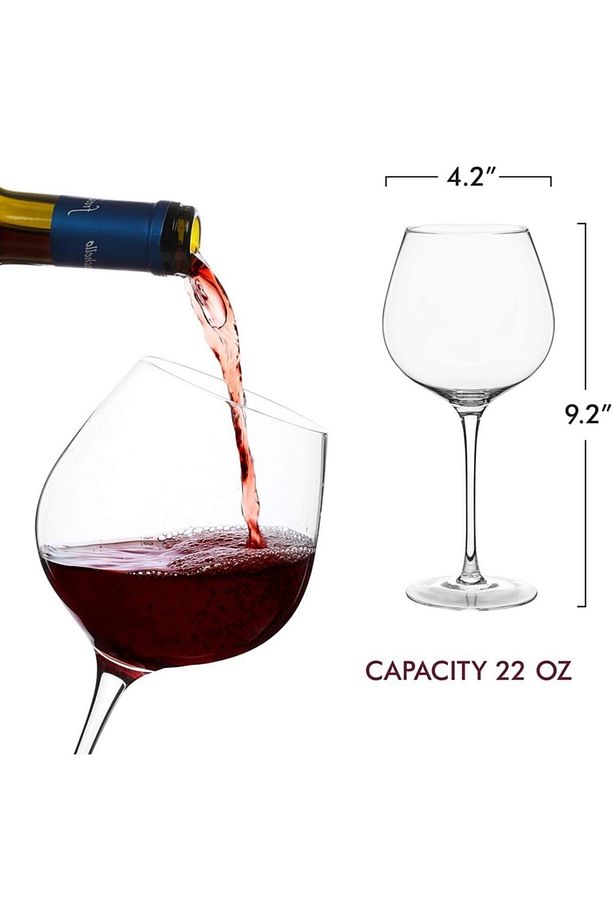 Banquet Burgundy 650 Ml.2 Adet Ayaklı Kırmızı Şarap Kadehi. - 5