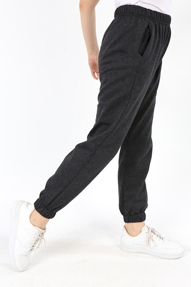 بنطال رياضي أنثراسايت أساسي للأطفال مزود بجيوب وأرجل مطاطية - 5