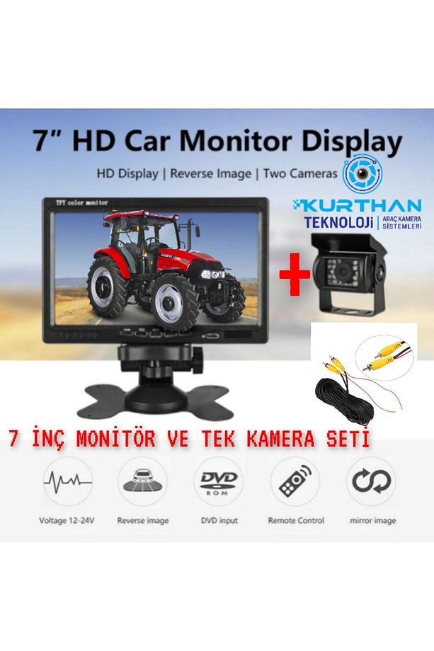7 Inç Monitör Ve Park Kamerası Seti Karavan Traktör Kamyon Otobüs Tır Kayıt Yapmaz 12-24 V (twogo ) - 8
