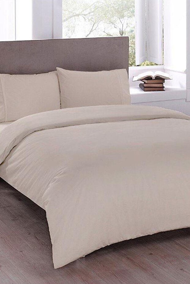 Cream Pure Double Duvet Cover Set