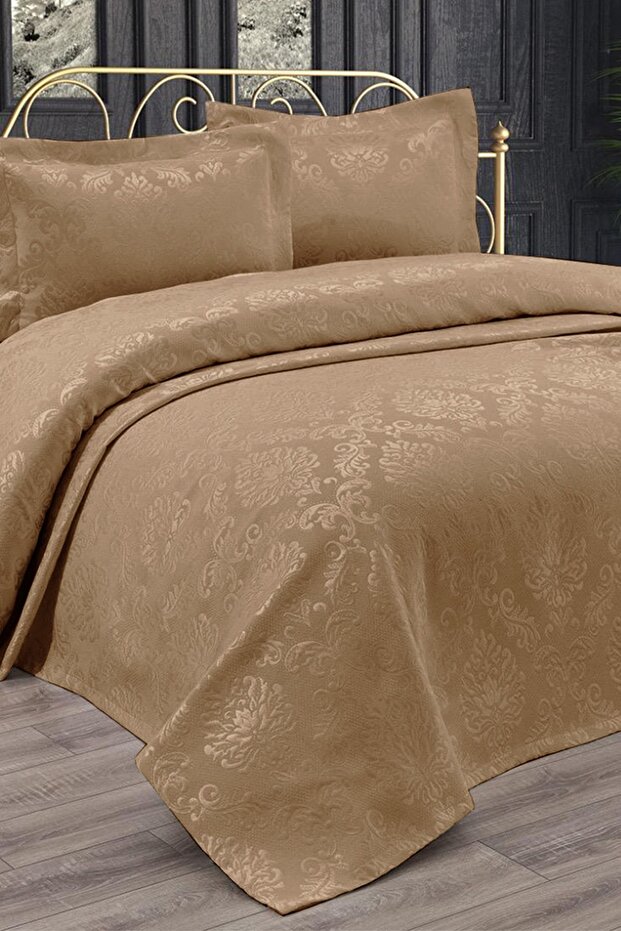 Elmas Çift Kişilik Sade Pike Seti Bej - 1