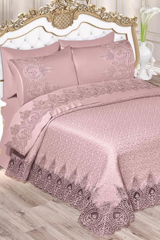 Ilayda French Laced Brocade Pique Set Powder