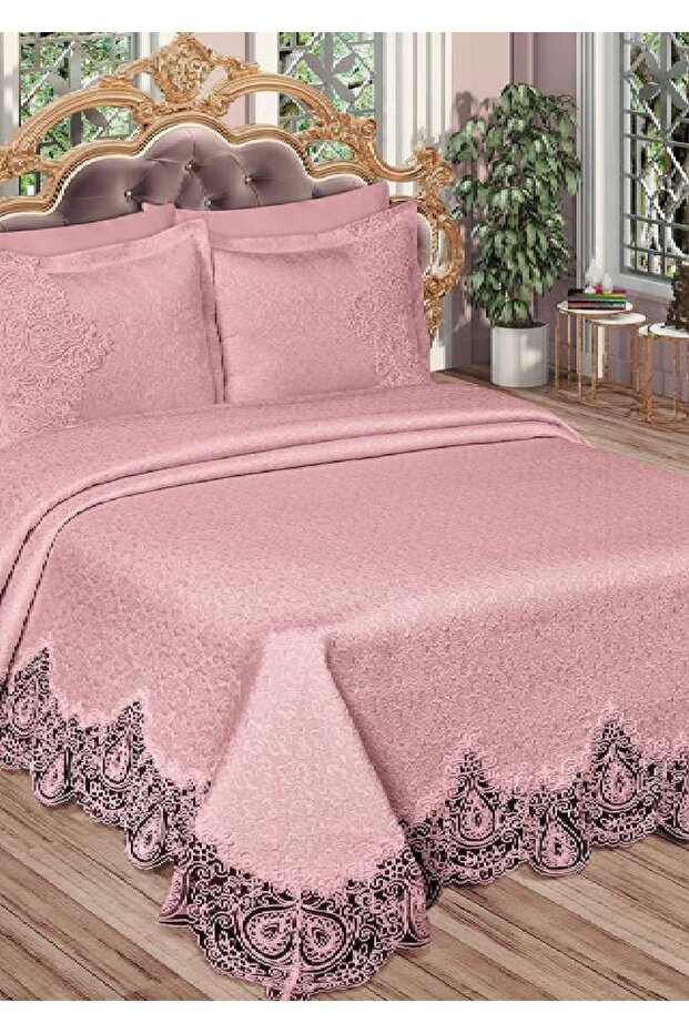 Farah Brocade Laced Pique Set Powder