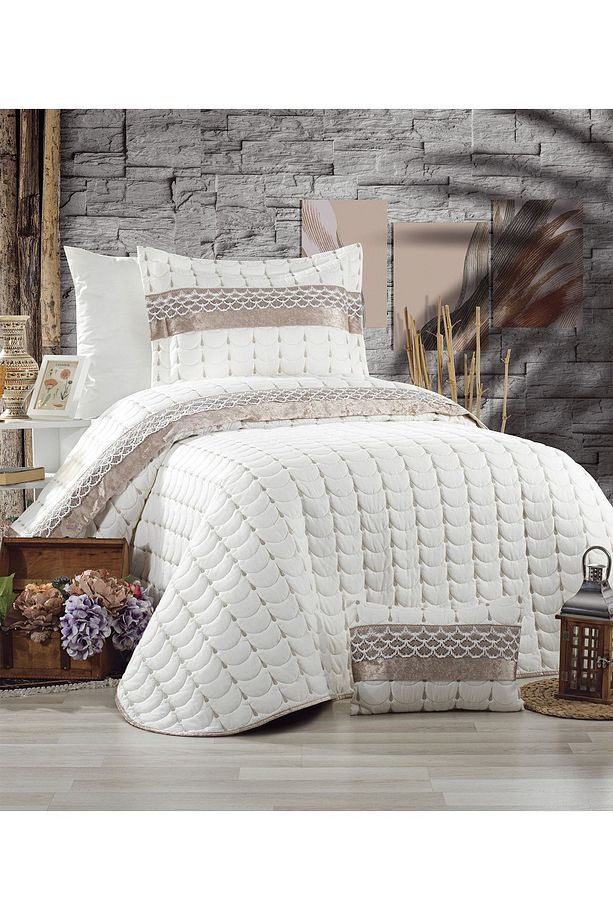 Colors Micro Tek Kişilik Yatak Örtüsü Krem Cappucino - 3