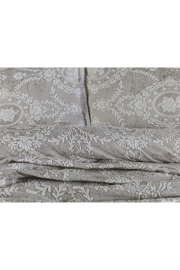 Nisa Tek Kişilik Jakarlı Yatak Örtüsü Cappucino - 3