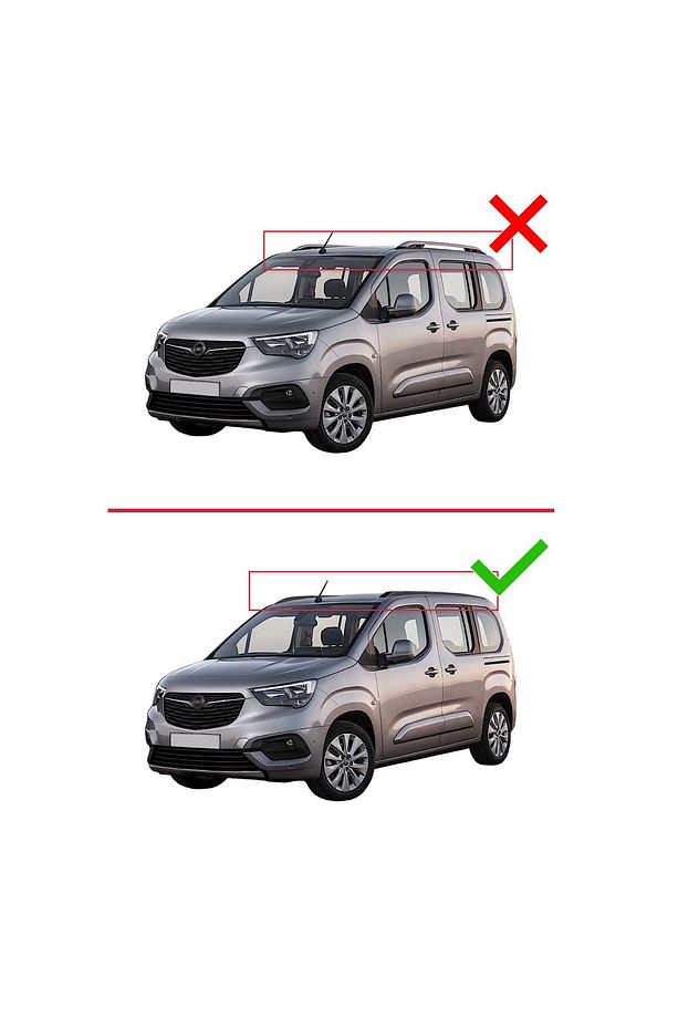 Opel Combo (E) Life 2023 2024 HOOK Model Anahtar Kilitli Ara Atkı Tavan Barı SİYAH - 3
