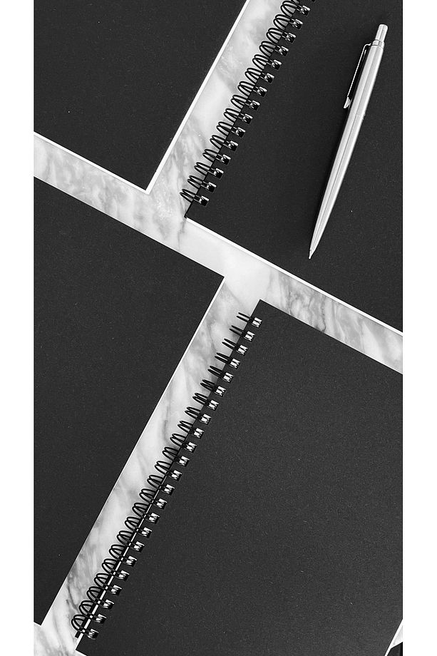 A5 Siyah Kapaklı Spiralli Kareli Defter 100 Yaprak - 4