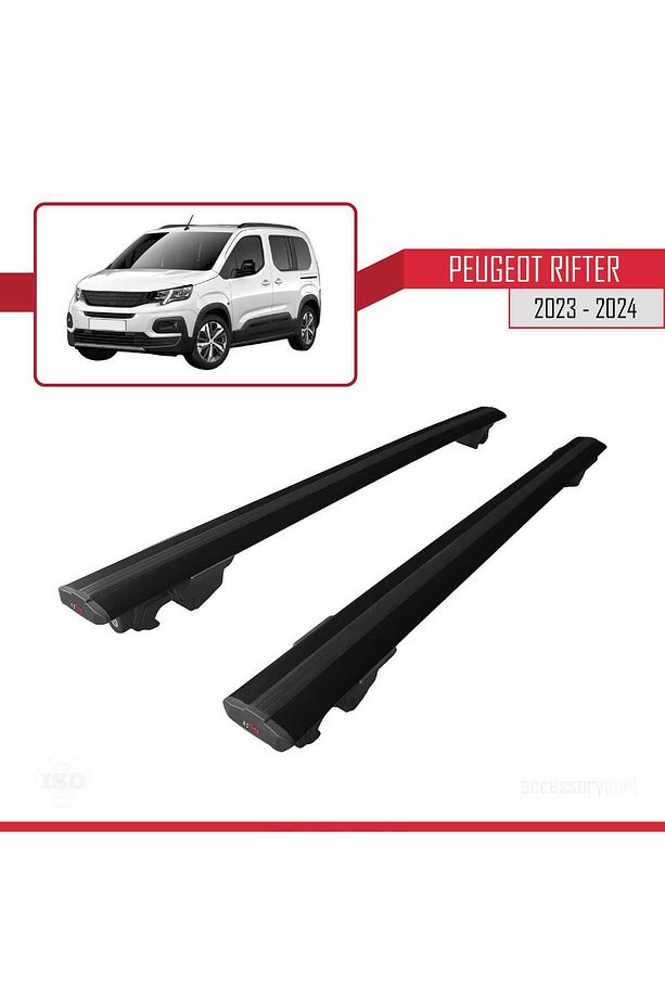 Peugeot Rifter 2024 2025 Model Hook Model Anahtar Kilitli Ara Atkı Tavan Barı Siyah - 5