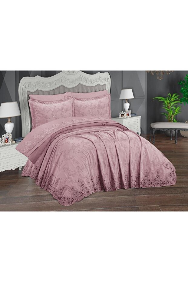 Aegean 6 Piece Chenille Embroidered Pique Set Powder