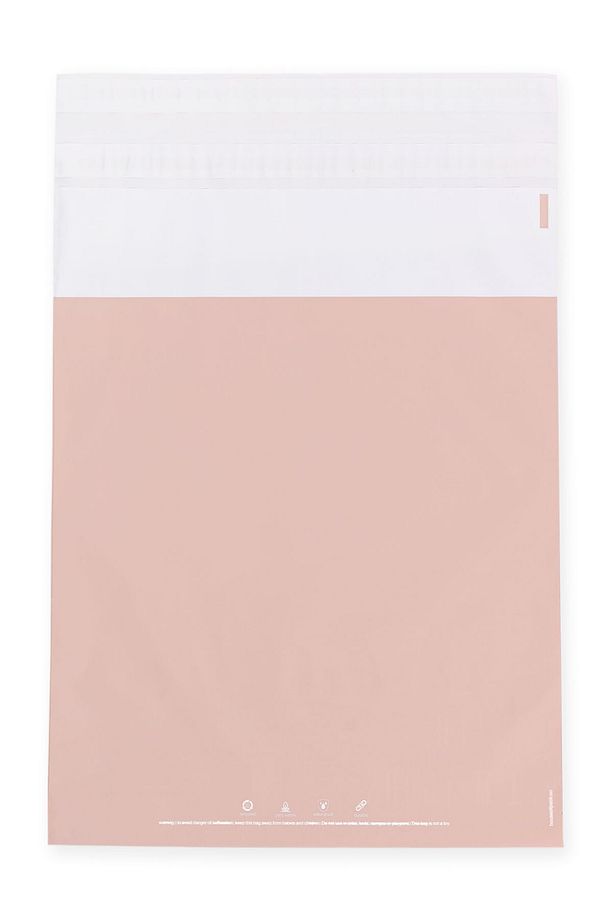 Renkli Kargo Poşeti - 22x31 Cm - Pembe - 100 Adet - 'hello I'm Yours' Baskılı - 5