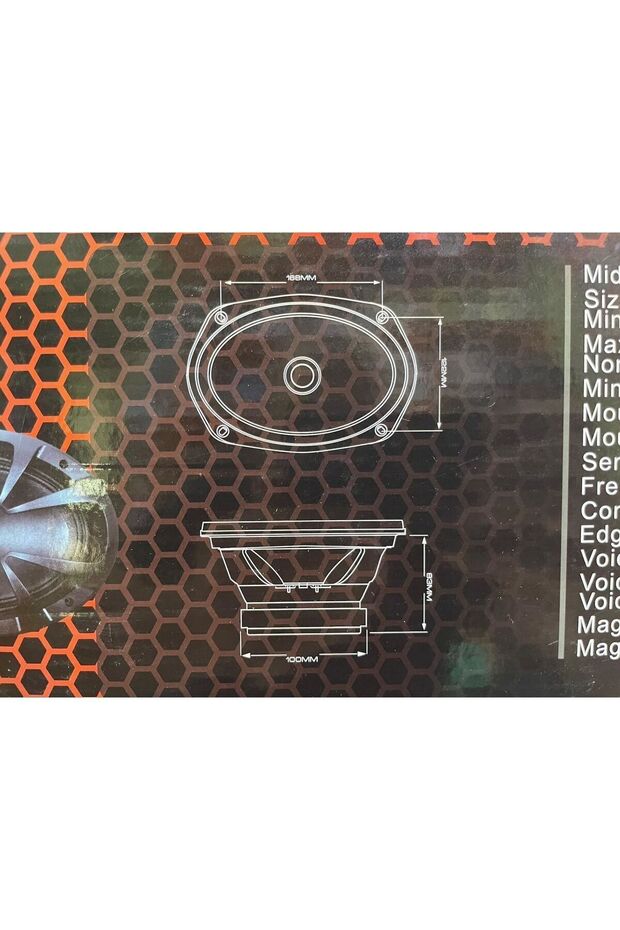 AQOUSTİCS SX-85SPL OVAL MİDRANGE 1200 WATT MAXİMUM POWER 2 ADET - 7