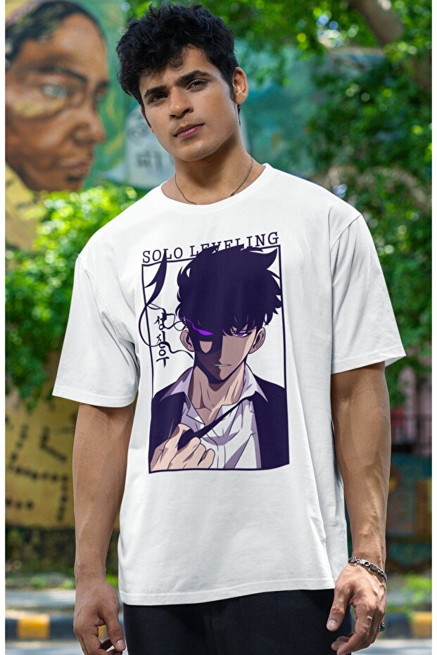 Oversize Solo Leveling Printed T-Shirt, Unisex Anime Printed T-Shirt