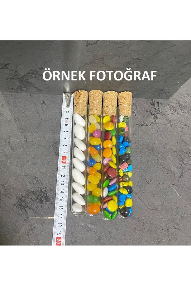 Mantar Tıpalı Dibi Yuvarlak Cam Tüp Deney Tüpü Cam Şişe Boyu 15 Cm Ağzı 2 Cm 20 Adet - 3