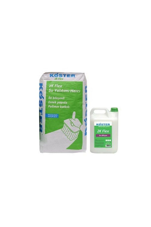 2k Flex ( 25 kg + 5 kg) Çimento Esaslı Yarı Elastik Su Yalıtım Harcı (2k) - 1