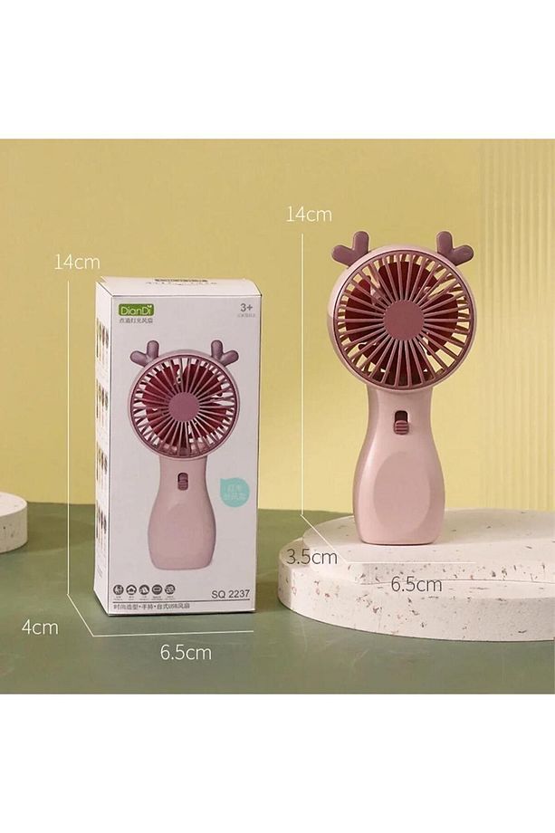 Kedi Kulaklı Taşınabilir Masa Üstü Fan Mini El Fanı USB Şarjlı Ergonomik El Vantilatör - 6