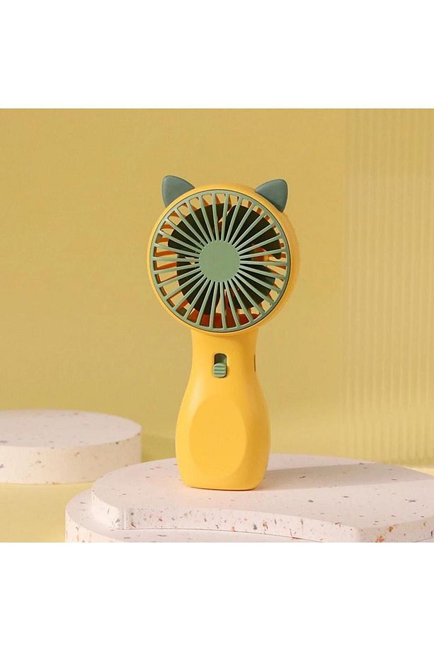 Kedi Kulaklı Taşınabilir Masa Üstü Fan Mini El Fanı USB Şarjlı Ergonomik El Vantilatör - 1