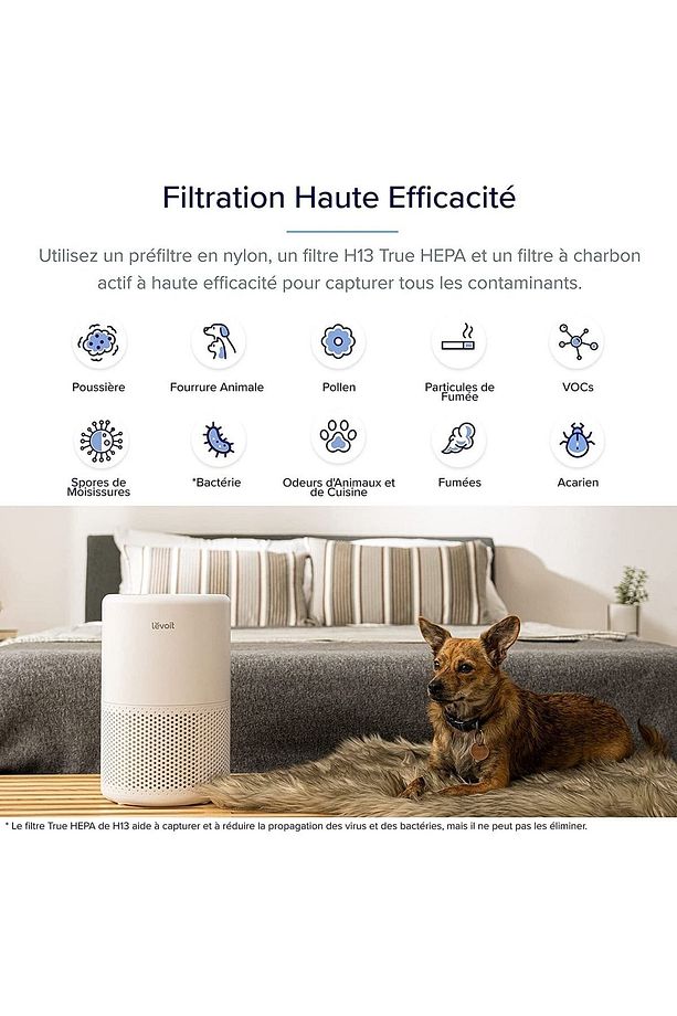 Hava Temizleyici Ev Akıllı Hepa, Alexa Ve App Ile Uyumlu, Kadar 35m2 Cadr 170 M3 - 5