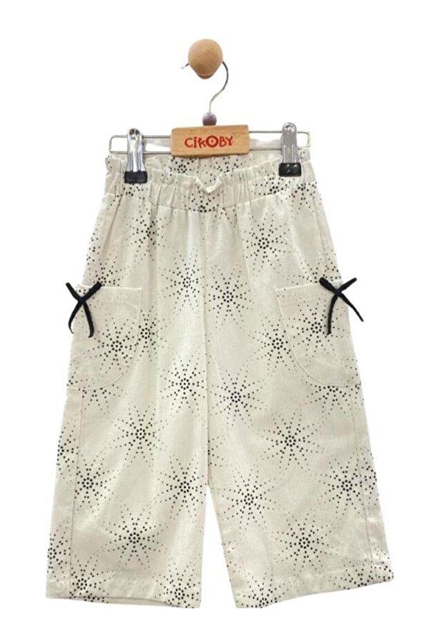 Girl's Patterned Wide-Leg Pants with Elastic Waist
