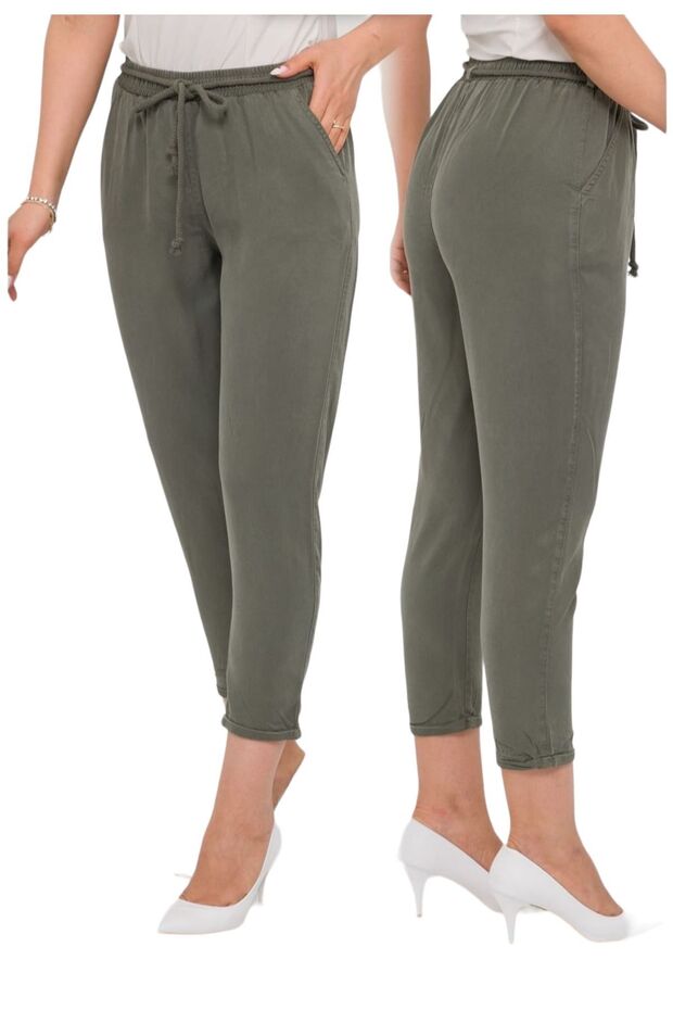 Lyocell Fabric Sports Casual Pants with Elastic Waist