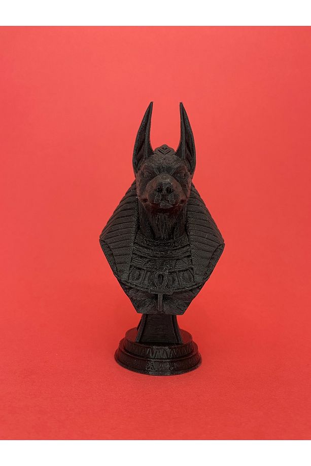 Mısır Tanrısı Anubis Büst Çakal Başlı Heykel - 6