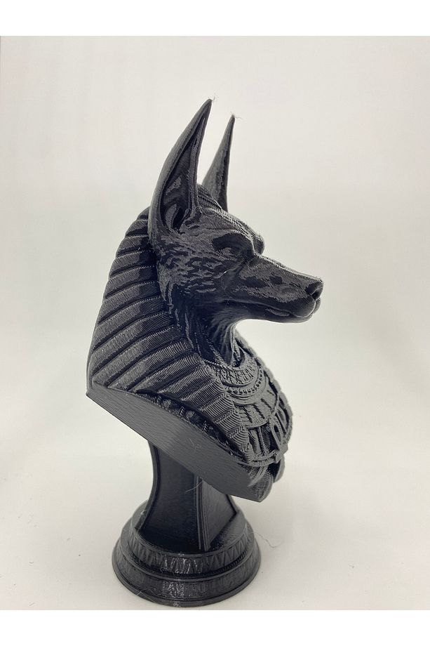 Mısır Tanrısı Anubis Büst Çakal Başlı Heykel - 5