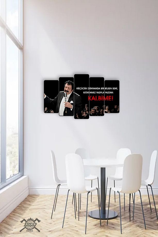 Müslüm Gürses Müslüm Baba 5 Parçalı Mdf Tablo Hediyelik Eşya - 6