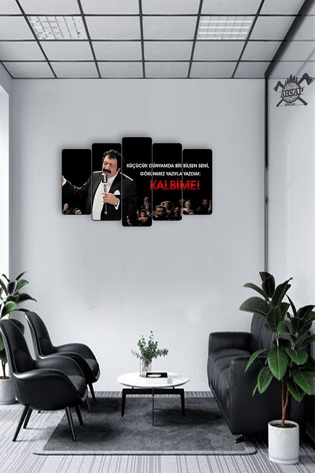 Müslüm Gürses Müslüm Baba 5 Parçalı Mdf Tablo Hediyelik Eşya - 3