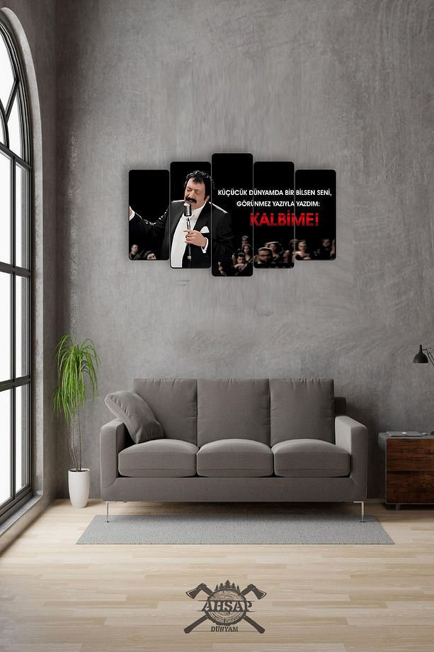 Müslüm Gürses Müslüm Baba 5 Parçalı Mdf Tablo Hediyelik Eşya - 2