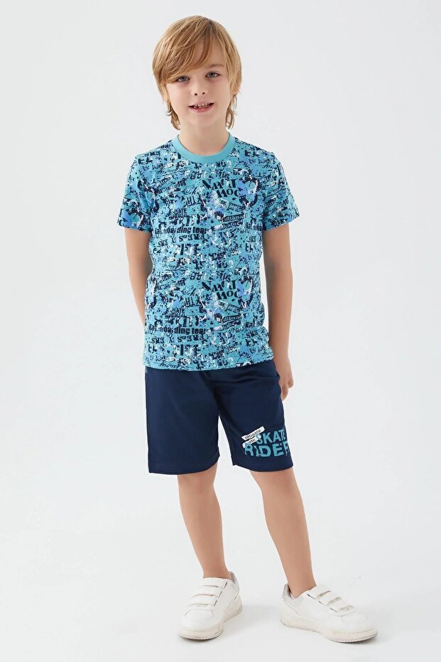 طقم بيجامة للأولاد - كابري سماوي، نادل 3051