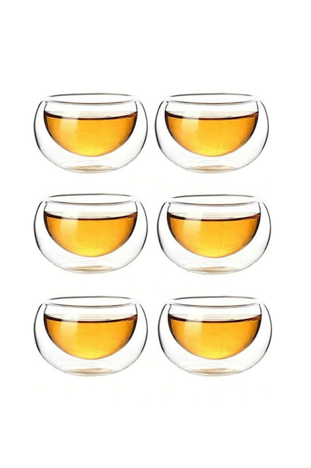 Çift Cidarlı Sosluk 35 ml 6 Adet | 6'lı Borosilikat Cam Sos Çerez Mini Kase Seti - 1