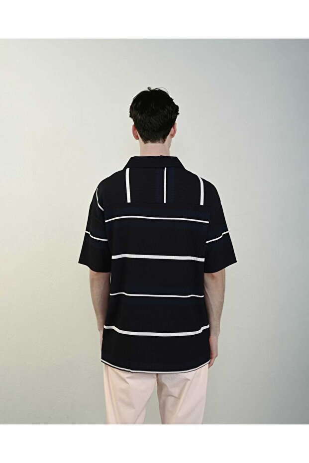 Oversize Double Breasted Button Collar T-Shirt - 5