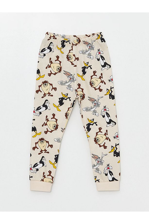 LCW Bisiklet Yaka Kısa Kollu Tazmanya Canavarı Baskılı Erkek Bebek Pijama Takımı - 4
