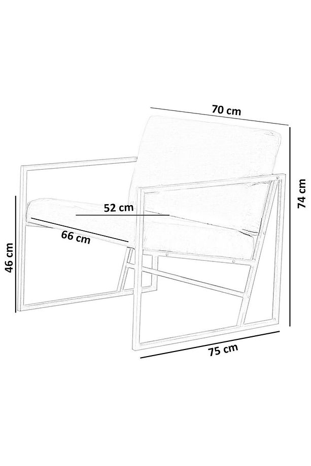 Anka Berjer Modern İskandinav Metal İskelet Keten Berjer Ofis Balkon Bahçe Koltuğu - 5
