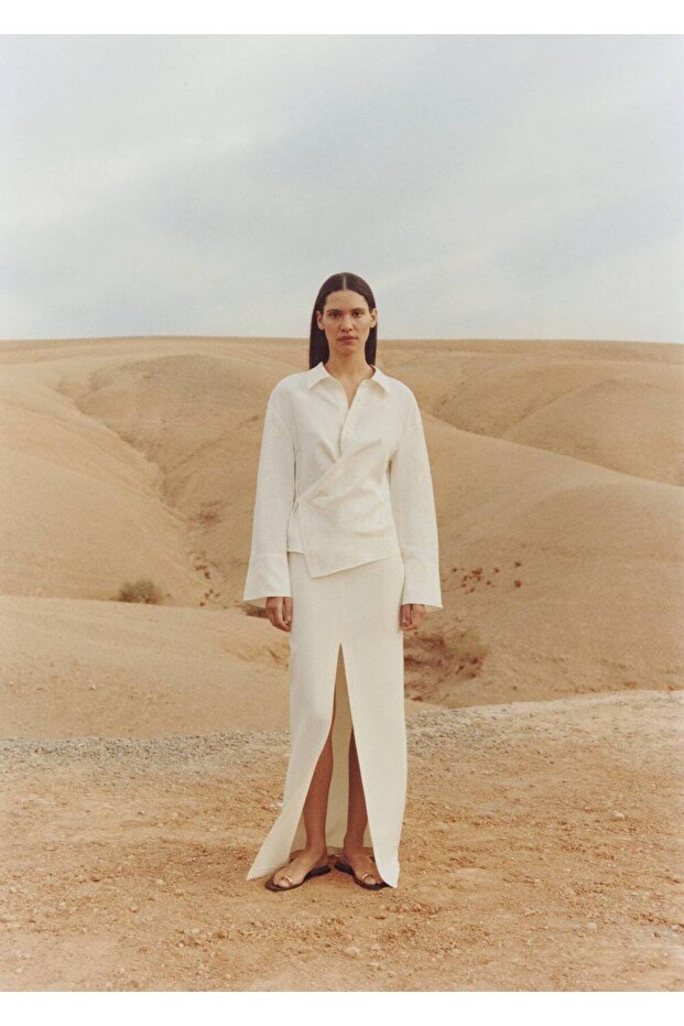 Yırtmaçlı uzun etek - 8