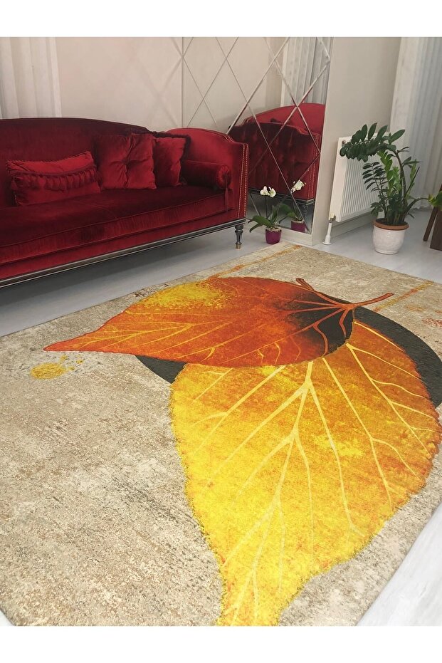Yeni Desen 3d Yaprak Model Kadife Halı Örtüsü - 6