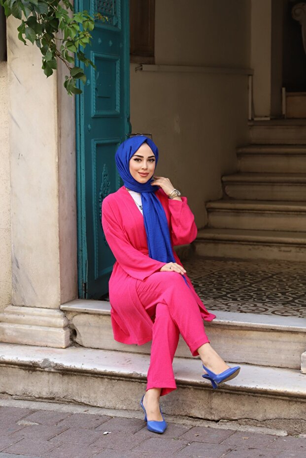 بدلة كيمونو مزدوجة بحزام - 3