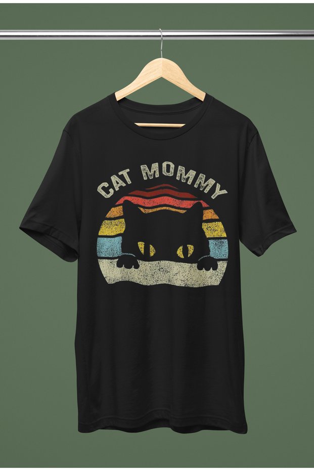 Best Cat Mom Printed Cycling Collar Cotton Oversize Short Sleeve Tshirt